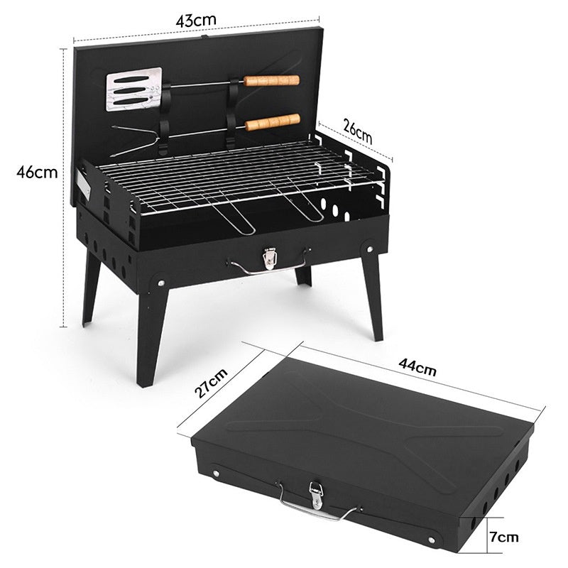 Barbacoa Portátil Plegable para Exterior y Camping (3-5 personas)
