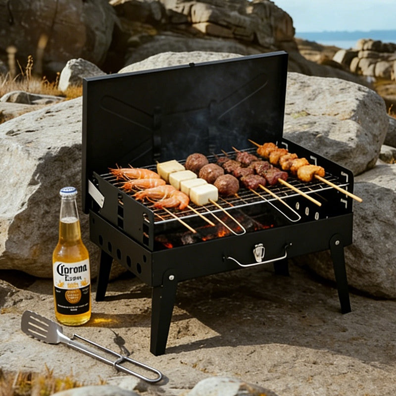 Barbacoa Portátil Plegable para Exterior y Camping (3-5 personas)