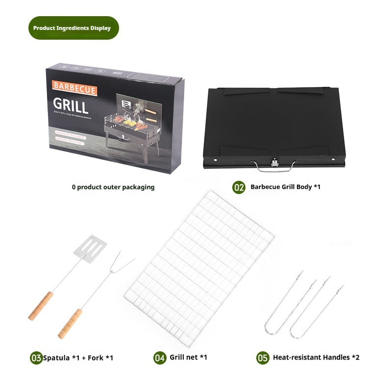Barbacoa Portátil Plegable para Exterior y Camping (3-5 personas)